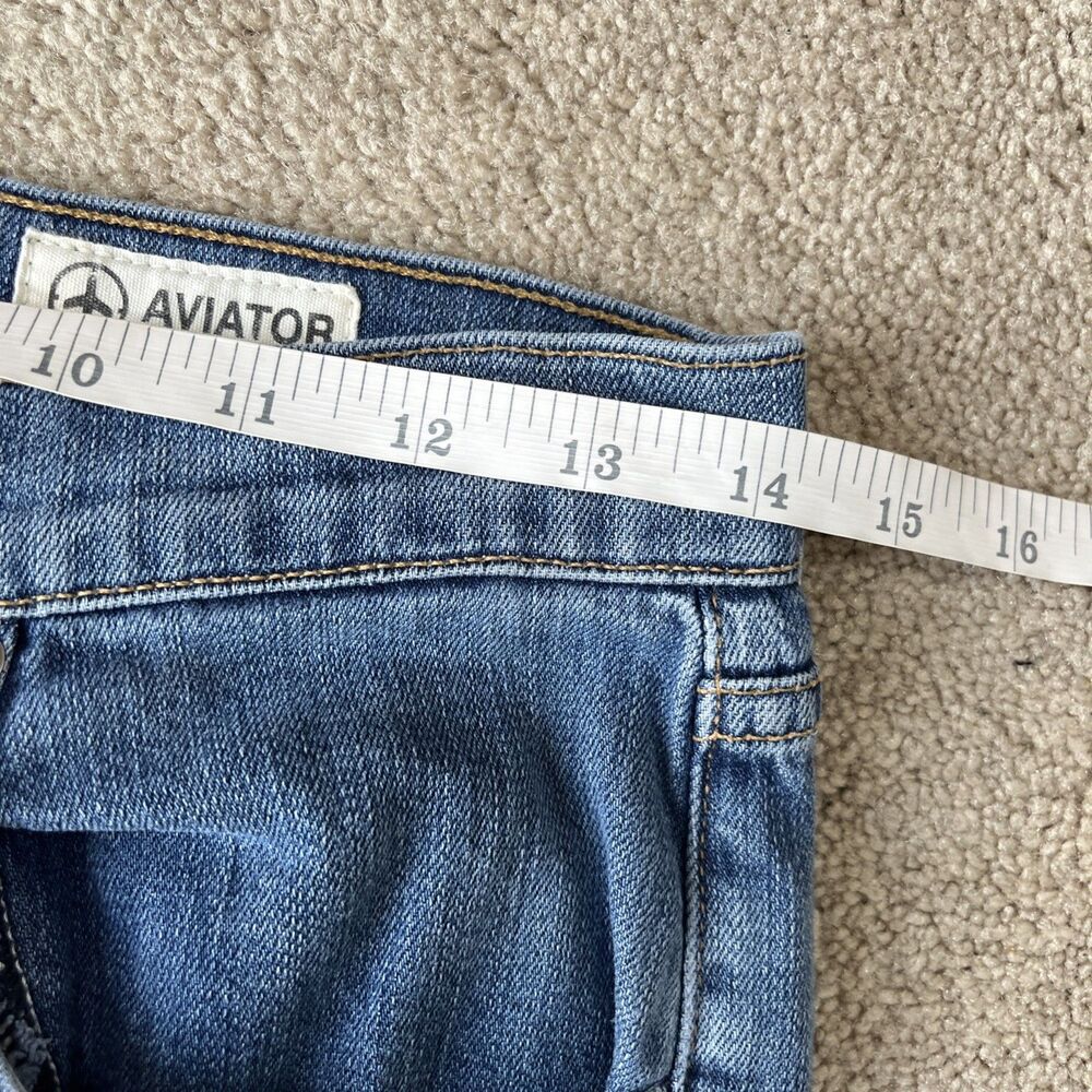 Aviator Jeans Women 26 Relaxed Boyfriend 32" Denim Comfort Medium Wash Travel - Picture 5 of 6
